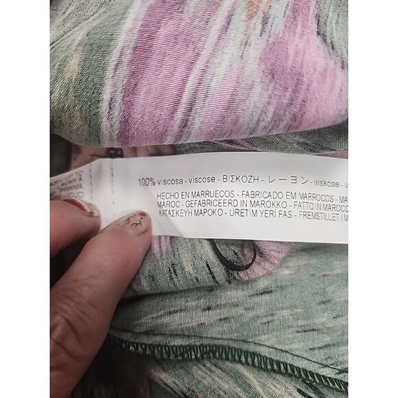 Zara Women's Green Coral Pink Viscose Cami Tank Top Cami Small - Picture 3 of 7